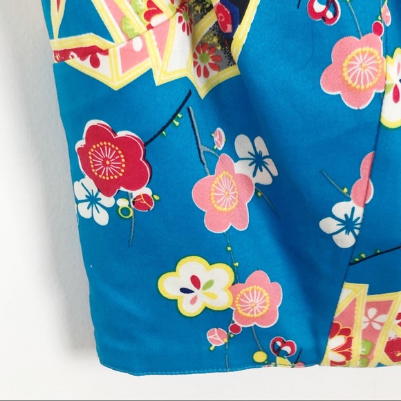 Trashy Diva Geisha Fans Cropped Top Turquoise 12 - Picture 2 of 8